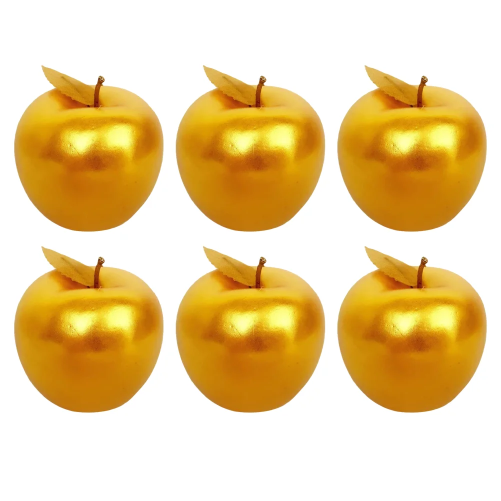 

6pcs Artificial Golden Lifelike Simulation Fake Fruit Home Decoration