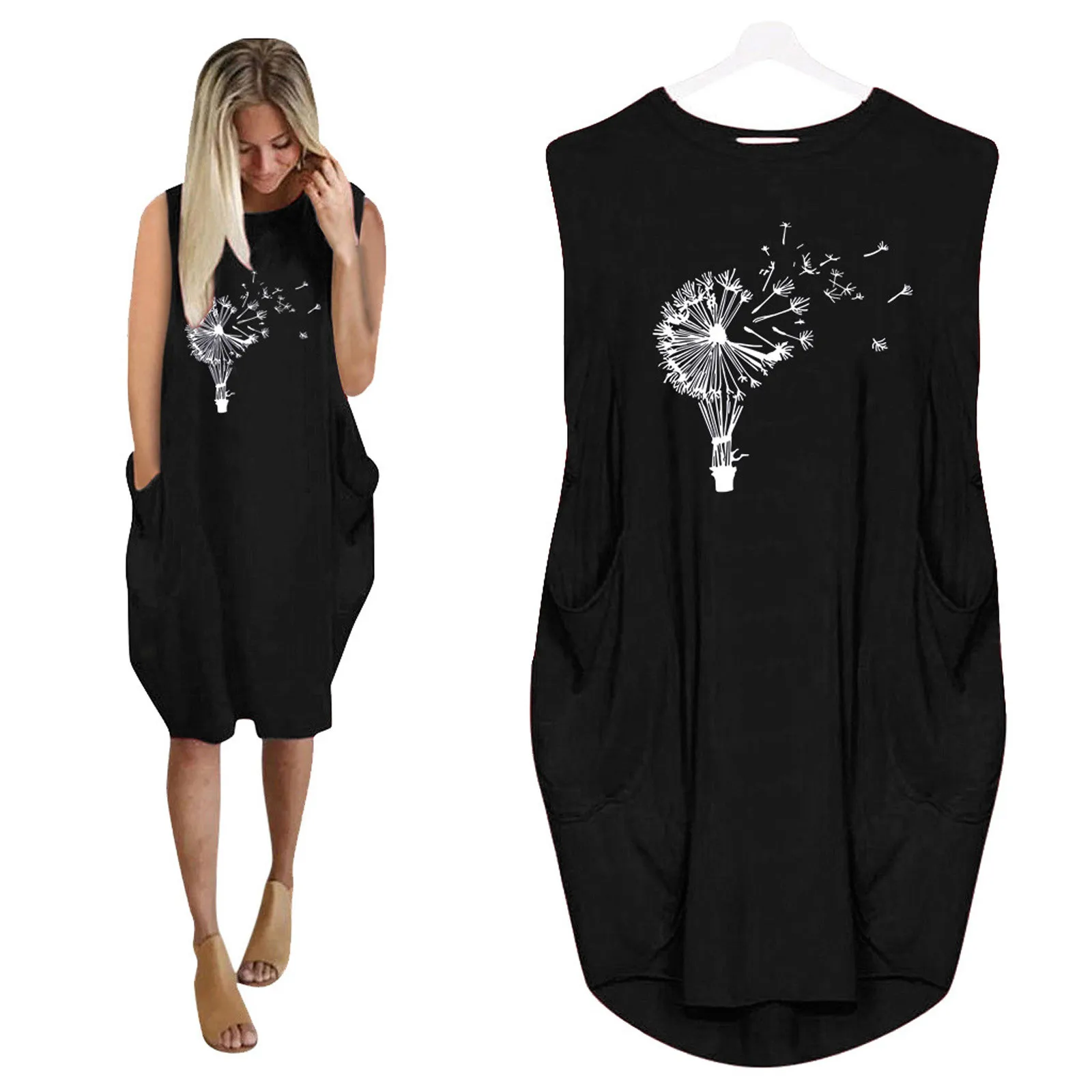 

Женское платье без рукавов, платья PrintHomeCasual