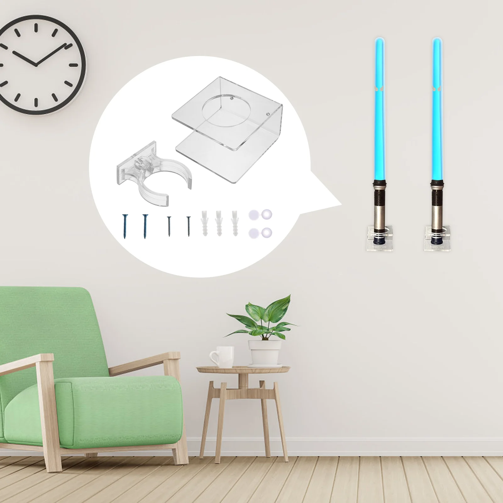 

Storage Rack Lightsaber Display Stand Wall-mounted Coat Hanger Household Shelf Acrylic Clothes Hanging