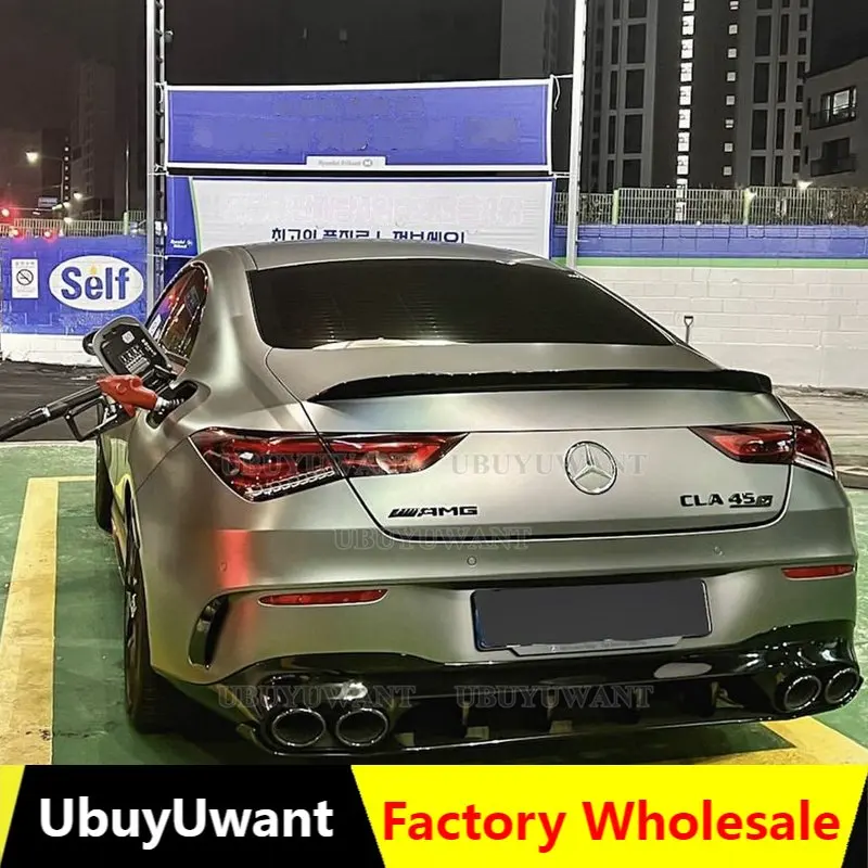 

Задний спойлер C118 для Mercedes Benz CLA Class W118 2019-2020 CLA250 CLA200 CLA220 ABS блеск черный заднее крыло губа спойлер для багажника