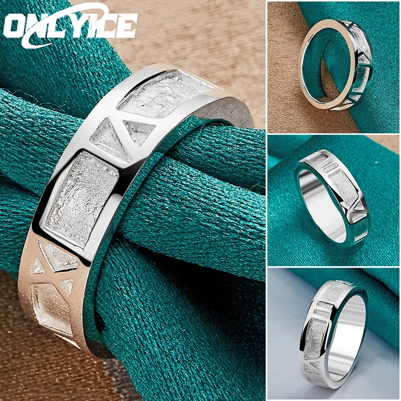 

Charm 925 Sterling Silver Carve Roman Numerals Ring For Woman Man Size 7/8/9/10 Christmas Gifts Fashion Party Wedding Jewelry
