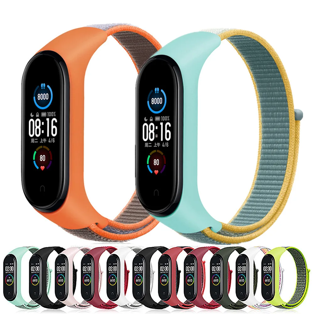 

Fashion Nylon Bracelet For Mi Band 5 6 Strap 30 Colors Rebate Replace Strap Youth Sports Wristband Factory Wholesale