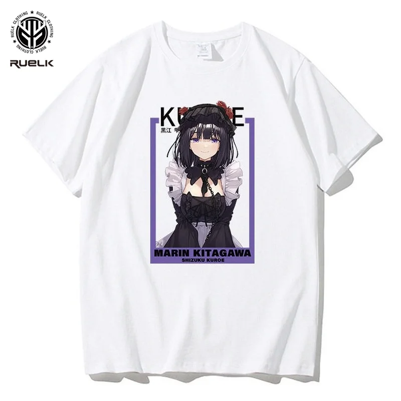 

Новинка весна-осень мужская футболка модная Милая футболка с японским мультяшным аниме перекрестным принтом Футболка с коротким рукавом М...