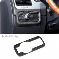 for volkswagen touareg 2011 2018 real carbon fiber car headlight switch knob panel frame trim sticker car interior accessories