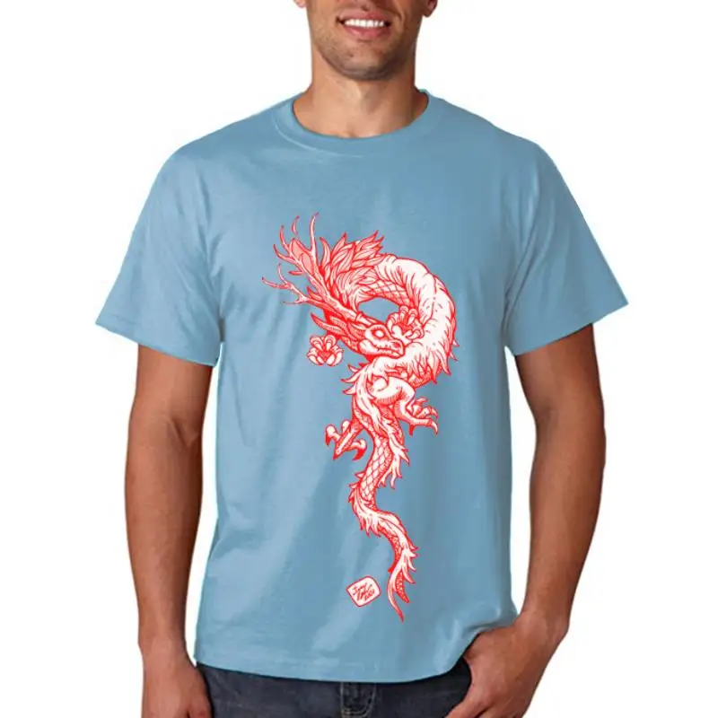

The Dragon Soaring Into The Sky Printing Woman T Shirts Loose Harajuku Tops Crew Neck Clothes Creativity O-Neck Womans T Shirts