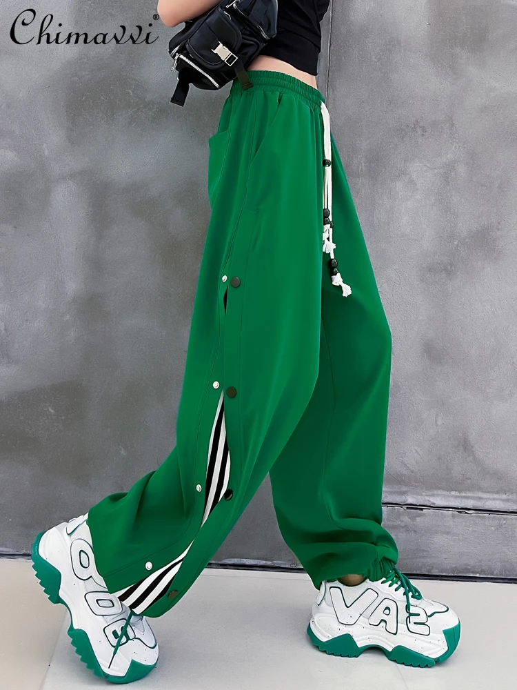 

Ladies Wide-Leg Pants 2022 Summer Clothes New Fashion Loose Casual Suit Pants Elastic Waist Temperament Sports Pants for Women