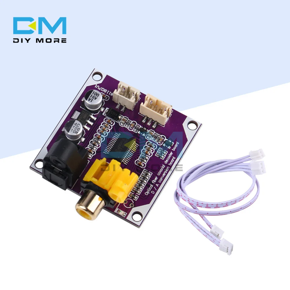 

DAC Digital Decoder Board Fiber Coaxial 24-bit 192K Stereo Audio Output DIY Modified DC 5-12V