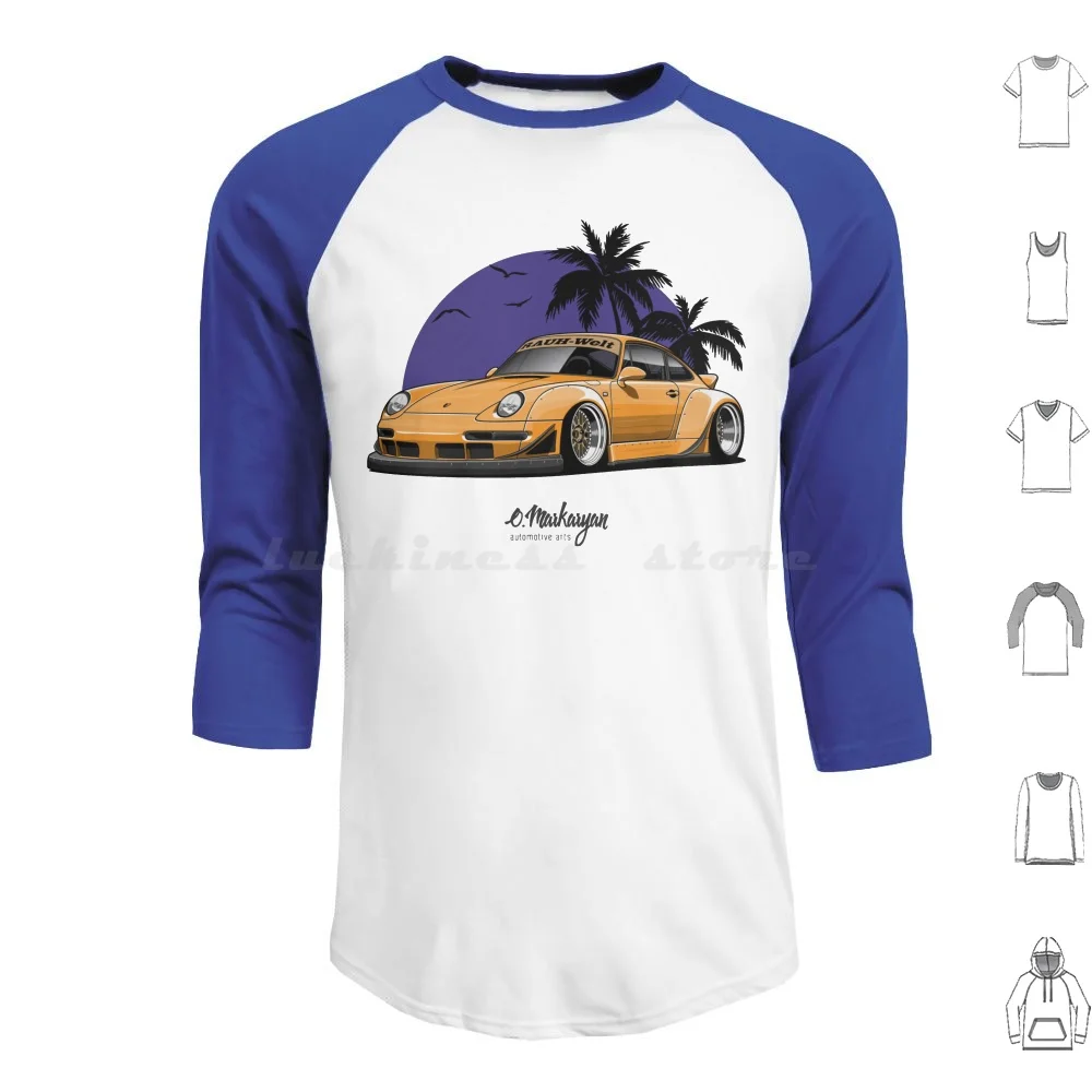 

Rwb 993 ( Yellow ) Hoodie cotton Long Sleeve Cars Automotive Automobile Stance Sportcar Japan Drift Legend Supercar Supercars