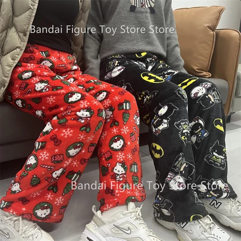 Sanrio Y2k осенние пижамные штаны Hellokitty Batman с героями мультфильмов в стиле хип-хоп