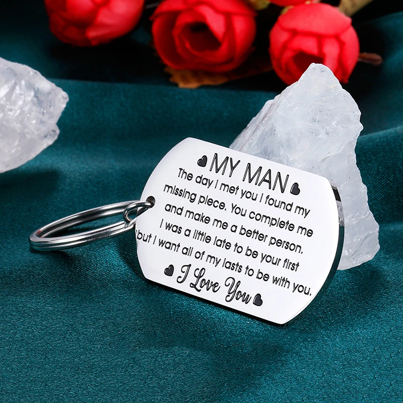 

Valentine Day Keychain To My Man I love you Couples Romantic Gift For Boyfriend Husband Men Wedding Anniversary Gifts Key chain