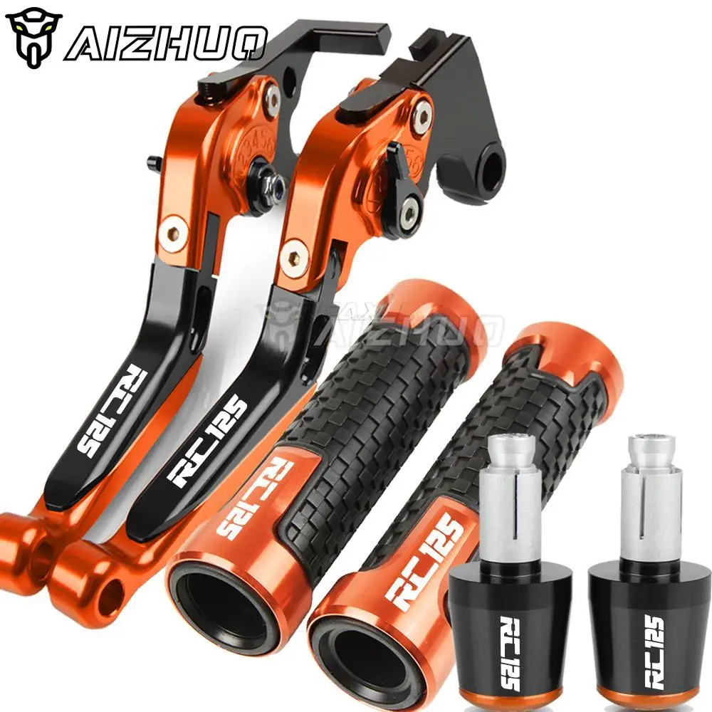 

7/8"22mm Motorcycle Adjustable Brake Clutch Levers Foldable Lever Handle Grips For RC125 2011-2017 RC 125 2012 2013 2014 2015 16