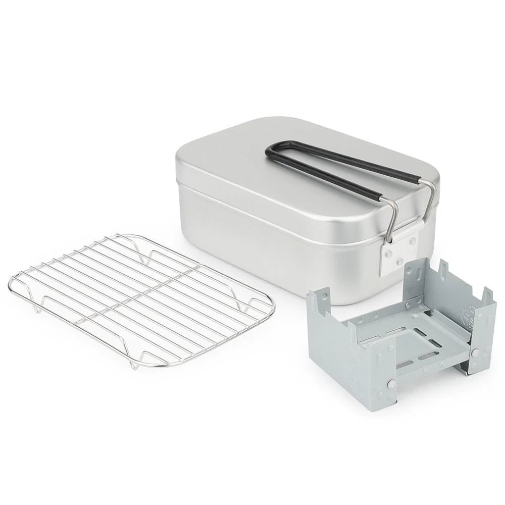 

Aluminum Lunch Box Travel Camping Picnic Dinner Box Big Mini Large Size Outdoor Tableware Stove Set