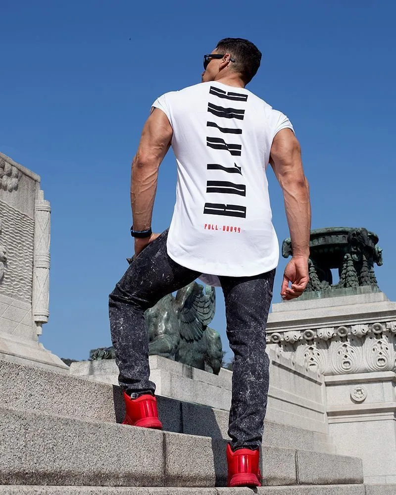 Футболка мужская с принтом хлопок повседневная спортивная одежда Модный свитшот