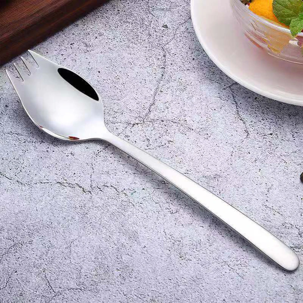 Вилка и ложка из нержавеющей стали 2 в 1 | AliExpress