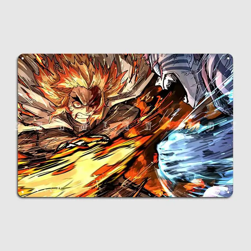 

Плакат Rengoku, металлический плакат для клуба, паба, гаража, создание украшения для гаража, оловянные плакаты с вывесками