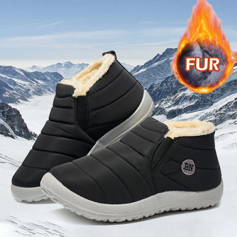 

Snow Men Boots Plush Men's Boots Breathable Winter Shoes For Men Hiking Shoes Men Waterproof Shoes Man Army Work Boots Footwear