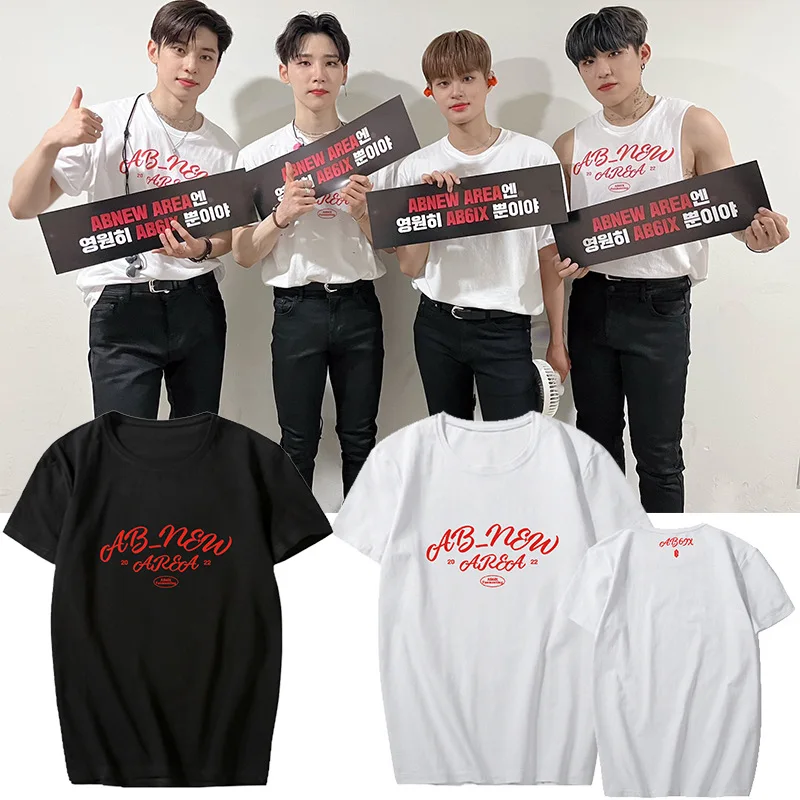 

Kpop AB6IX футболка AB6IX AB Новая летняя футболка унисекс с коротким рукавом хлопок 100%