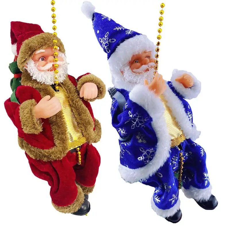 

Santa Musical Climbing Rope Electric Climbing Ladder Santa Claus Music Doll For Home Christmas Tree Hanging Decor With Music