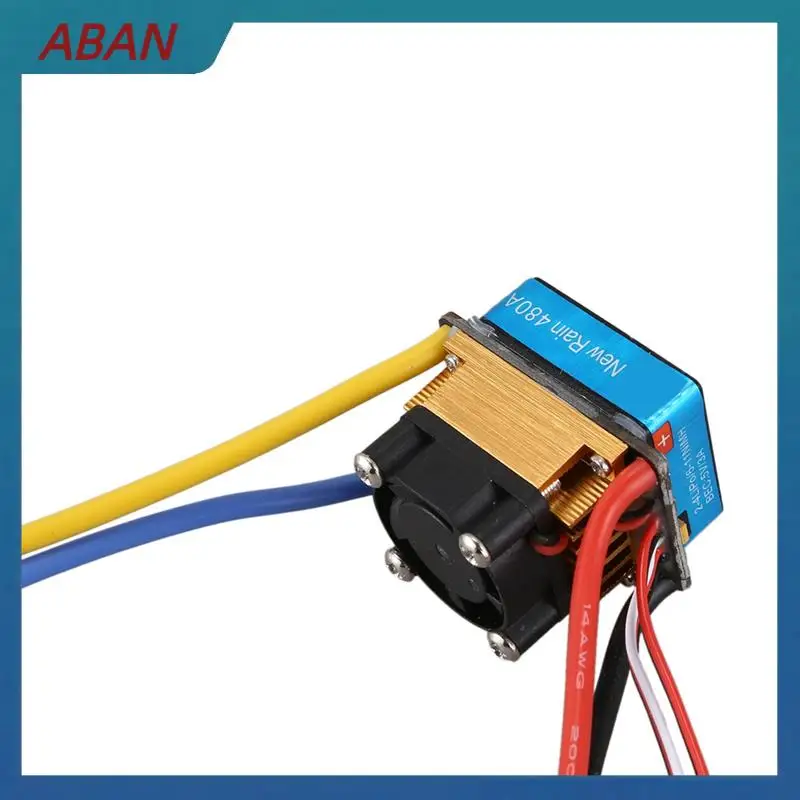 Фото ABAN 2X 480A Матовый одиночный двигатель ESC с охлаждающим вентилятором Водонепроницаемый 2-4S 3 режима 5 В/3A BEC для радиоуправляемых автомобилей №1