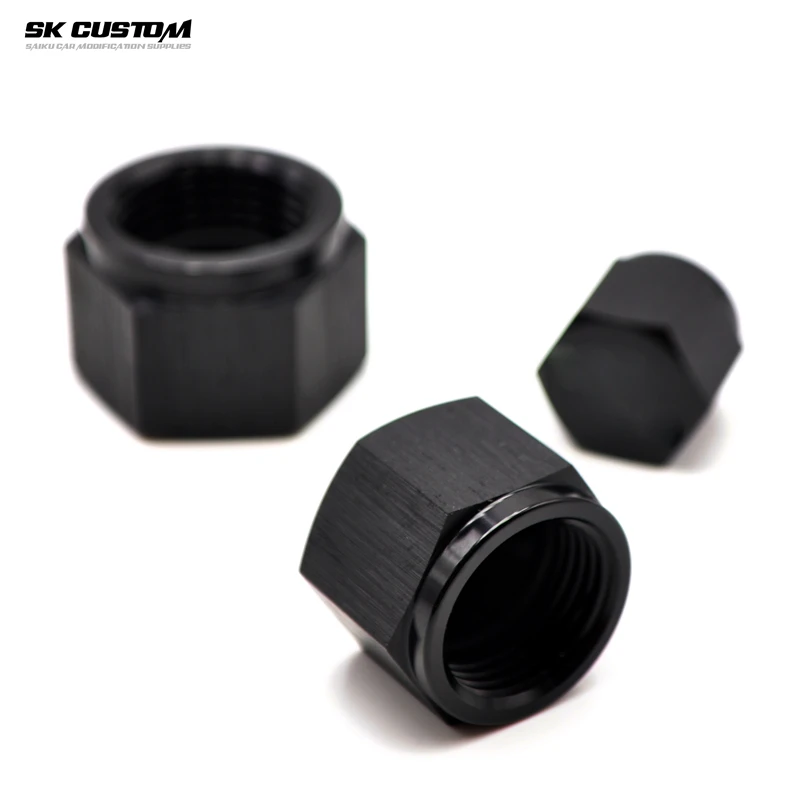 SK CUSTOM Oil Pipe Plug Aluminum Plug AN6 AN8 AN10 Nut Plug Oil pipe screw plug Hex  Nut Plug Oil Cooler Plug Internal Thread