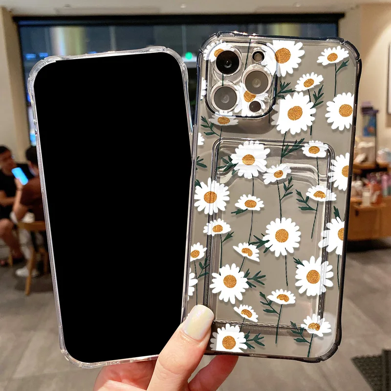 Фото Чехол-кошелек с цветочным узором для iPhone 17 Pro Max, Air 16e, 15, 13, 14, 11, 12, 16 Pro, 7, 8 Plus, SE, XR, XS с отделениями для карт №4