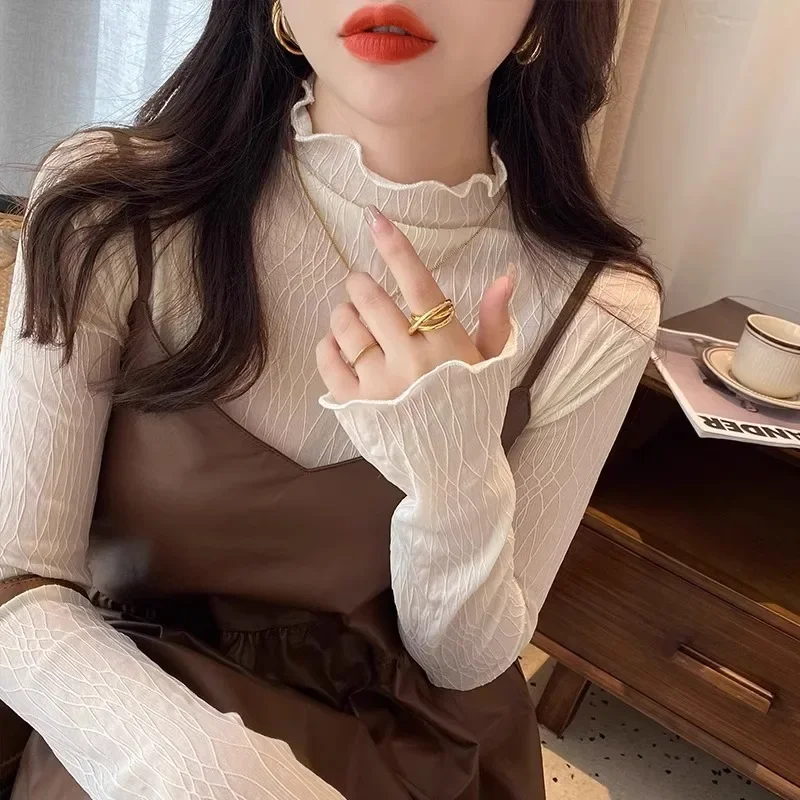 Осень-зима 2024 новая коллекция с бархатной теплой облегающей рубашкой длинными