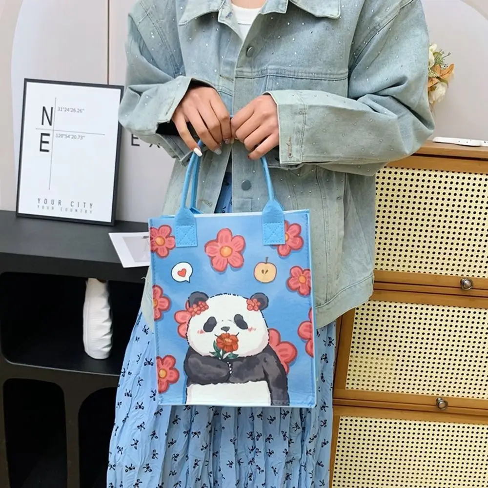 Портативная повседневная портативная фетровая сумка с пандой подарочная