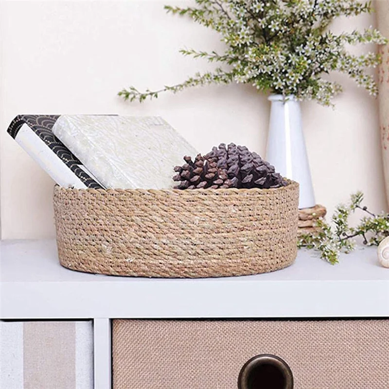 Соломенная плетеная корзина для белья износостойкая сумка хранения закусок