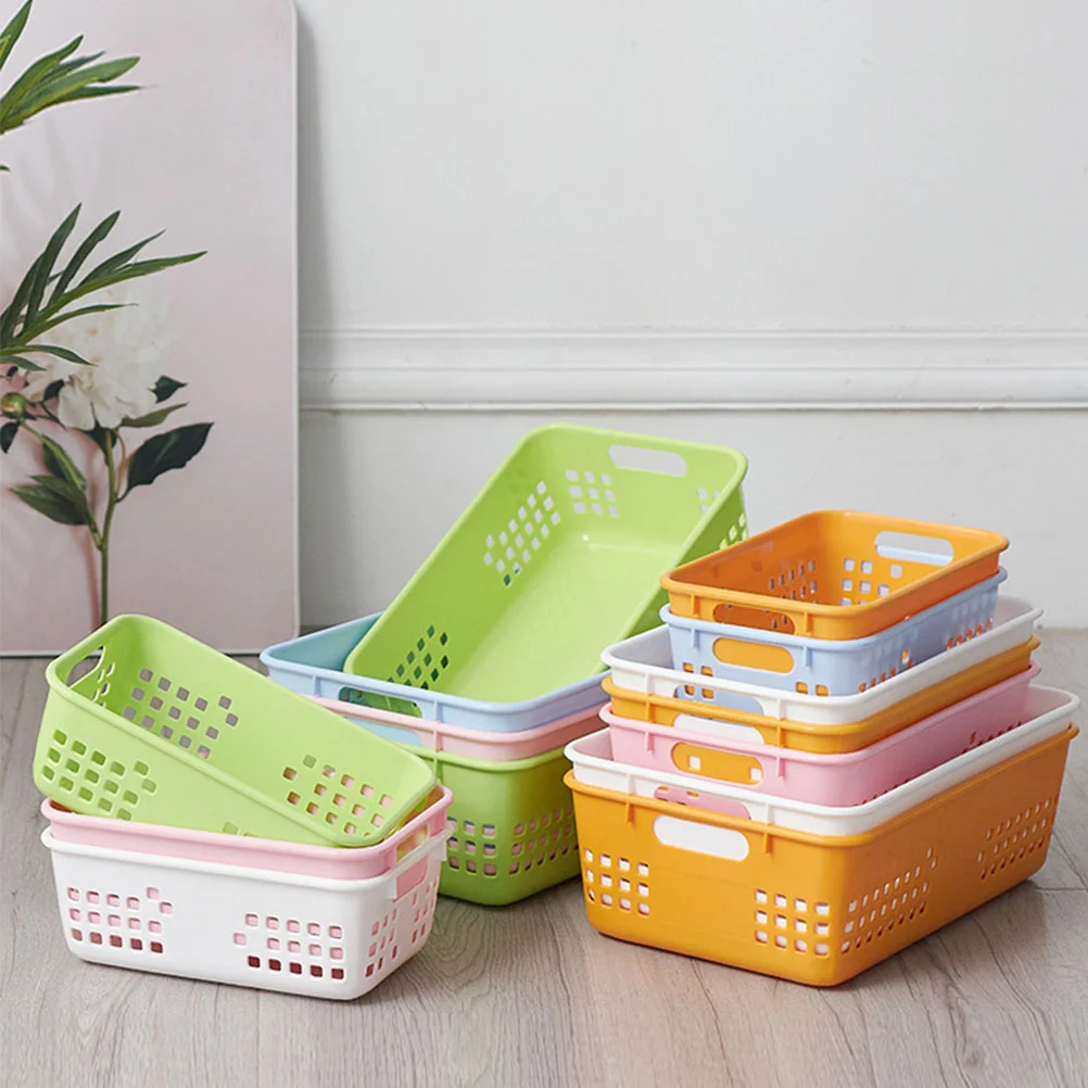 

4 Pcs Storage Basket Home Bathroom Organizer Plastic Pantry Bin Living Pp Kitchen