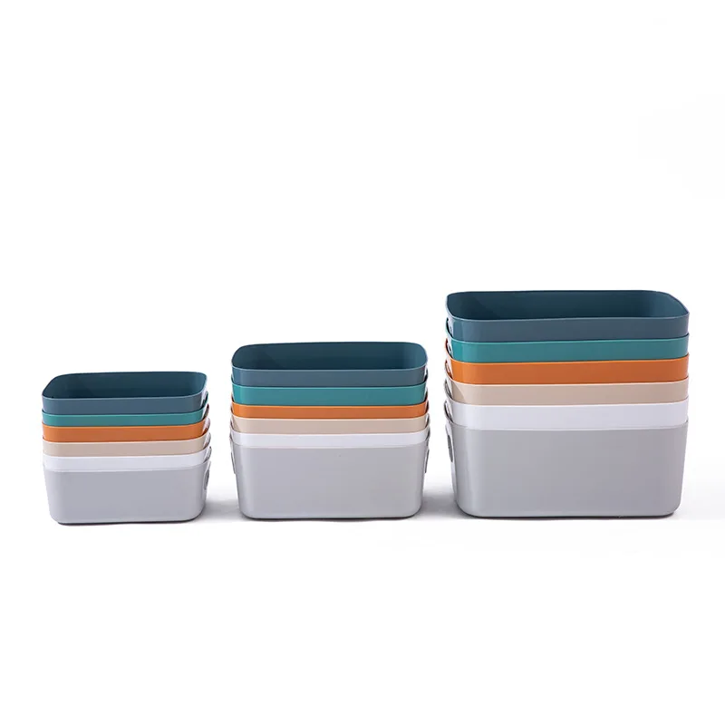 

Book desktop cosmetic storage box sundries sorting box storage basket plastic snack home kitchen storage box