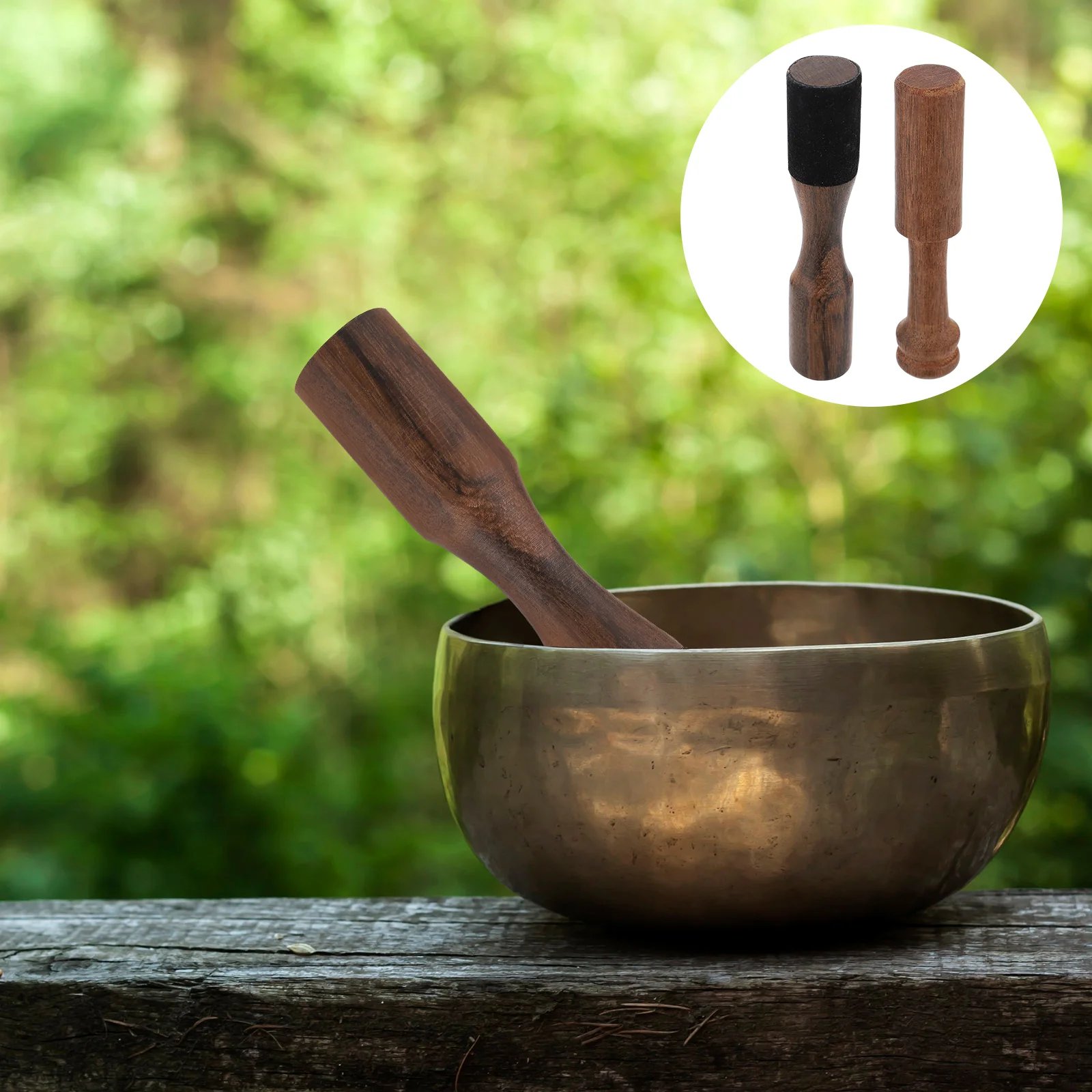2Pcs Wooden Singing Bowl Striker Sound Bowl Stick Sound Bowl Wooden Stick