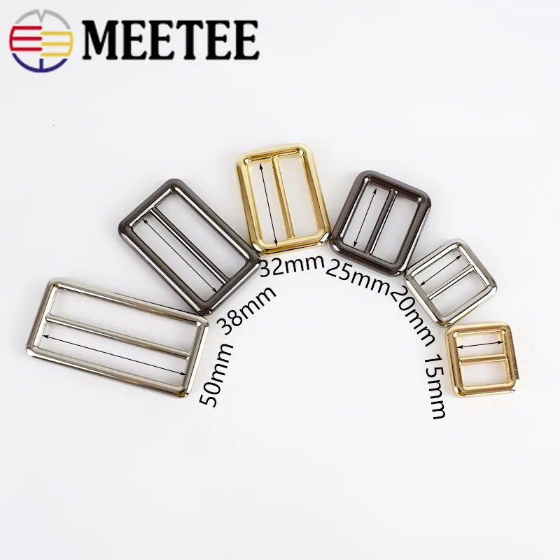 20pcs Meetee 16/20/26/32/38/50mm Metal Buckles Adjuster Tri-Glide Slider for Backpack Web Strap DIY Bag Accessory Leather Craft | Дом и сад