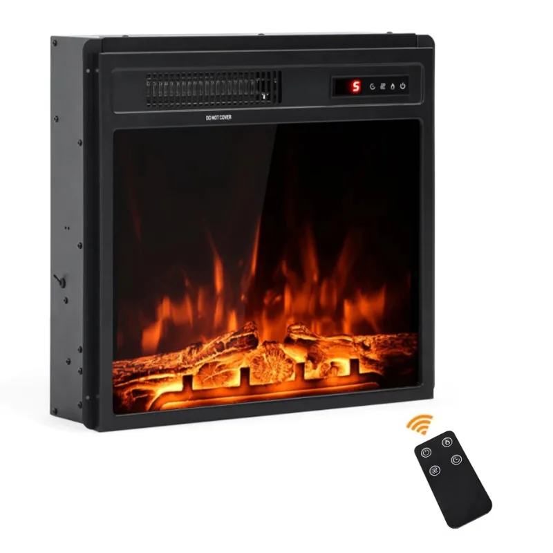 

18'' Fireplace Heater, Electric Fireplace Freestanding with Remote Control, 750W/1400W, Black