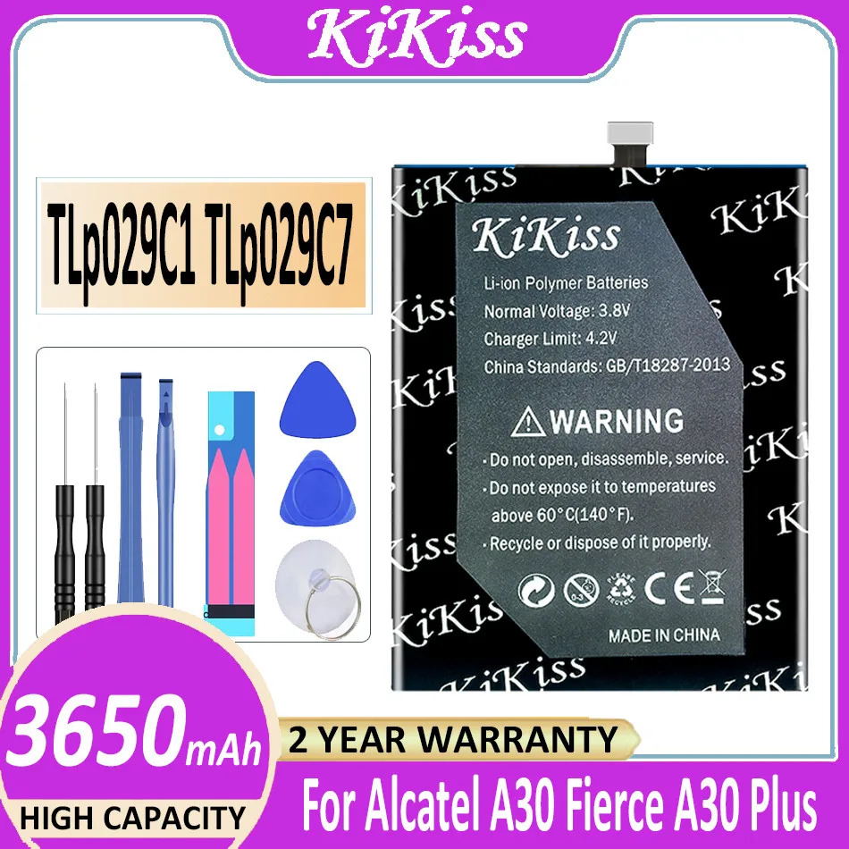 

KiKiss New 3650mAh TLp029C7 Replacement Battery for Alcatel 3C/for Alcatel 3V A30 Fierce A30 Plus A30Plus Mobile Phone Batteries