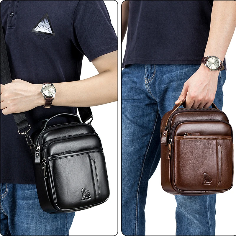 MVA Genuine Leather Bag For Men Bolso Hombre Bandolera Cruzada Crossbody Bags Sacoche Homme Bandoulière Waterproof Messenger New