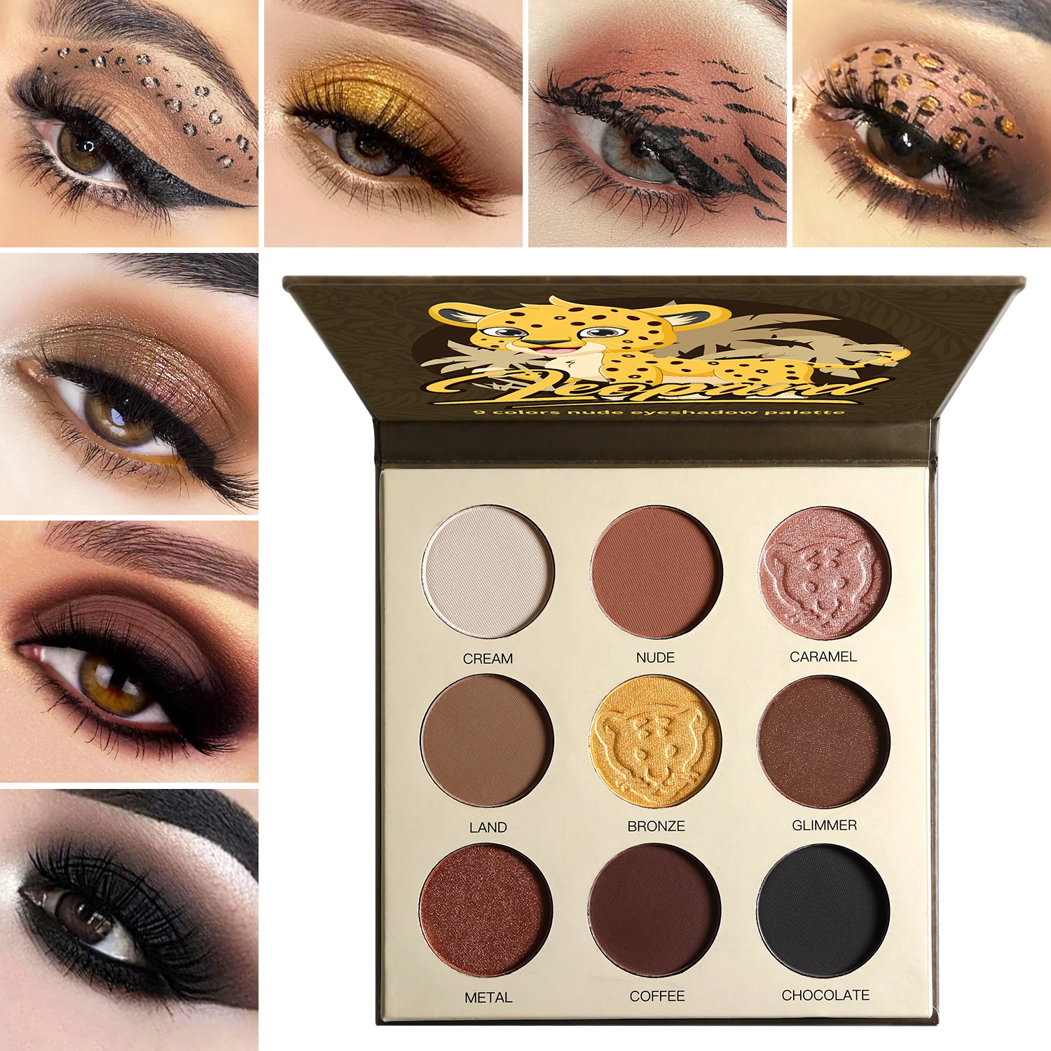 

DE'LANCI 9 Color Warm Nude Smokey Eyeshadow Palette, Neutral Brown Dark Eye Shadow Makeup Ultra Blendable & Long-Lasting