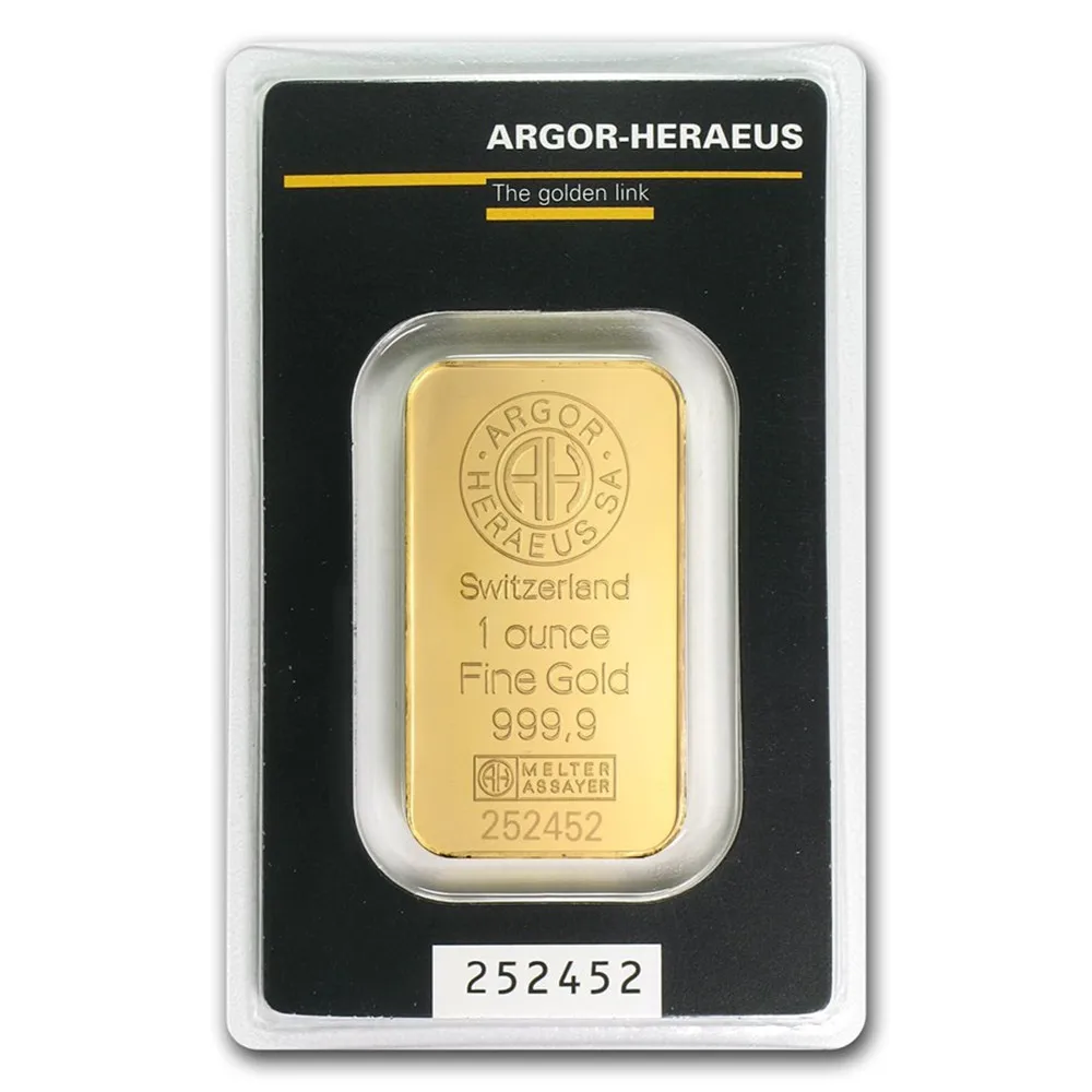 1 oz السويسري Argor Heraeus الذهب بار 24K مطلية بالذهب عملة تذكارية العملات الأجنبية هدايا عملة السبائك هدايا عيد معدنية