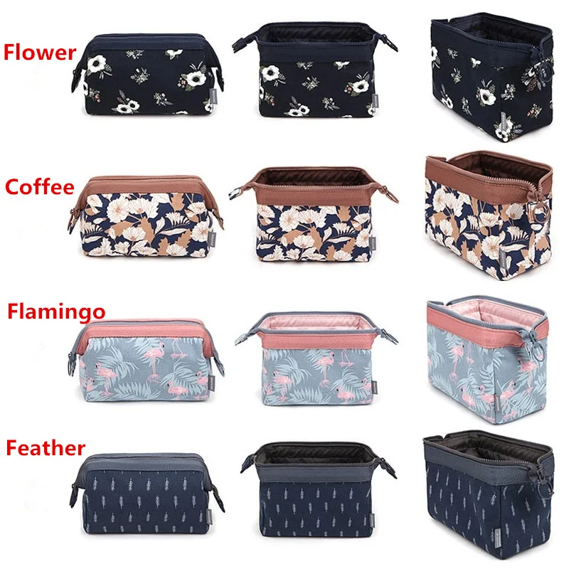 

Women Cosmetic Bag Printing Zipper Brush Organizer Toiletry Case Travel Lady Makeup Bags