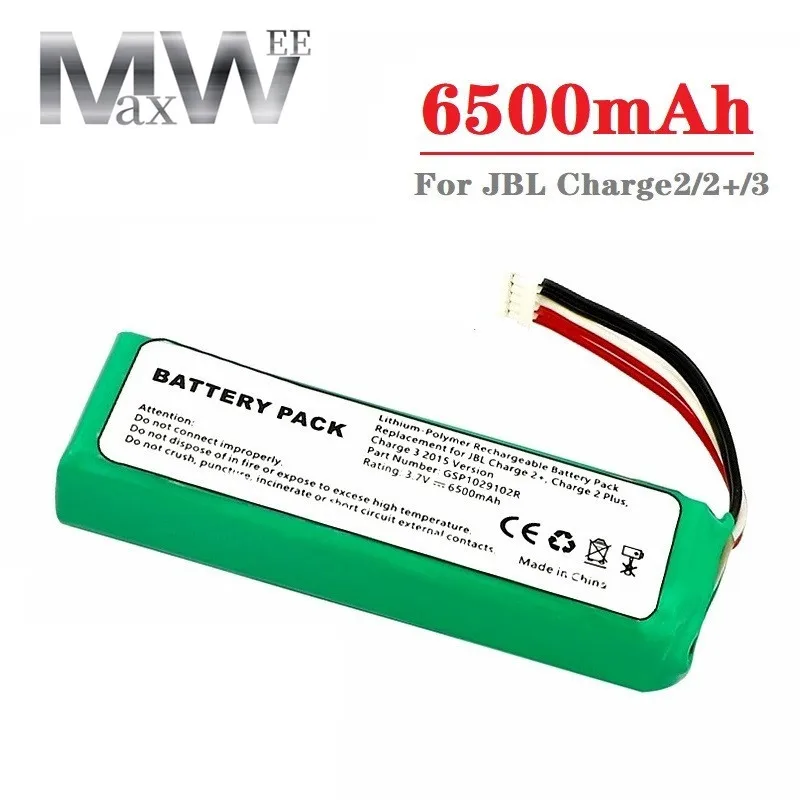 

6500mAh GSP1029102R Battery for JBL Charger 2+, Charge 2 plus, V1 Version Speaker For jbl Charge 2 Replacement battery
