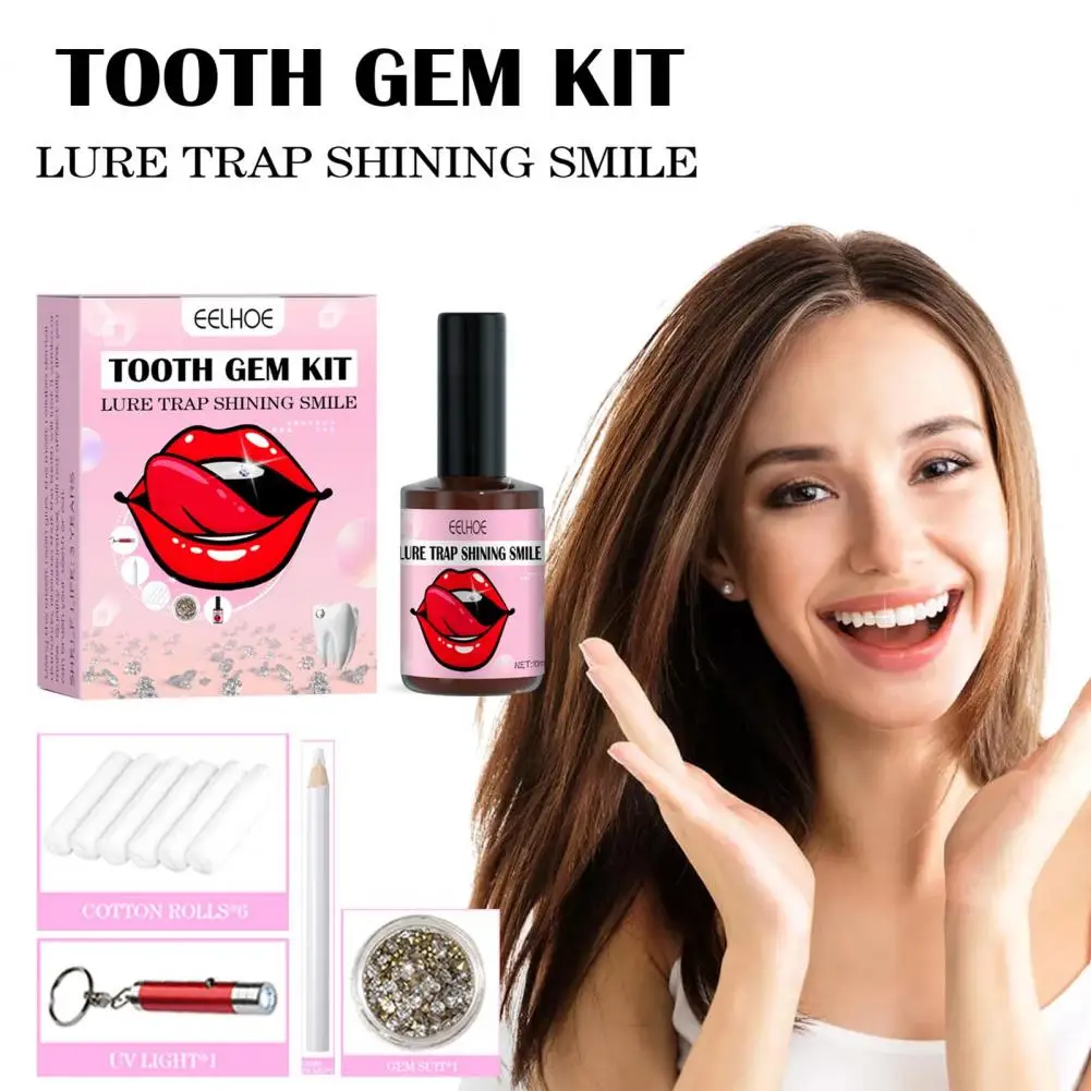 

Useful Tooth Decoration Portable Tooth Ornament Decoration Simple Operation Lure Trap Shining Smile Tooth Gem Kit Decor