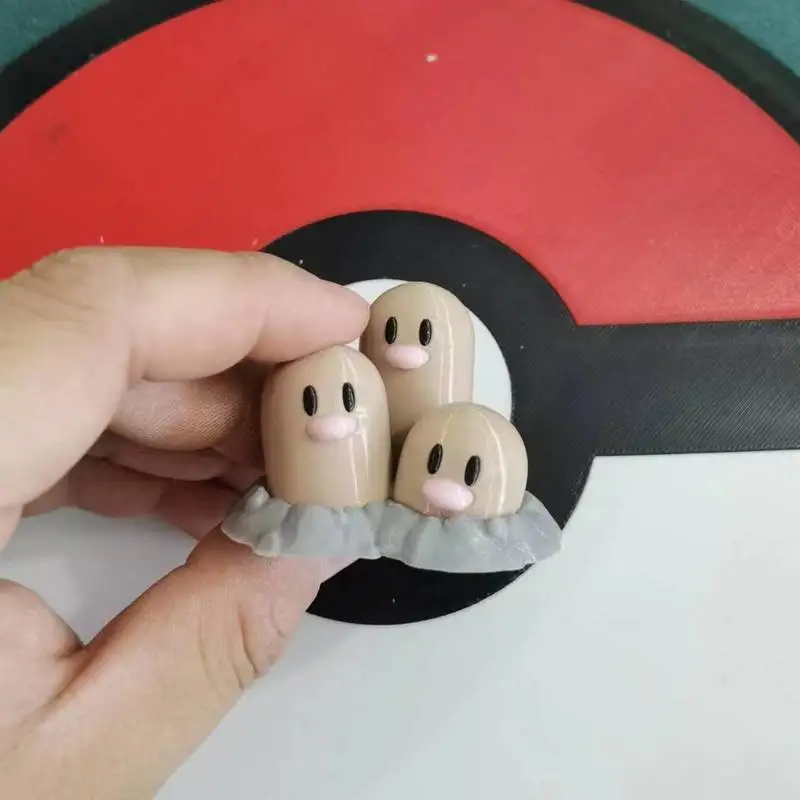 Фото Горячие аниме-фигурки Dugtrio Diglett Slowpoke Proportion World 1:20 Diy 3d Печать Милый персонаж мультфильма Настольная модель Детские игрушки №2