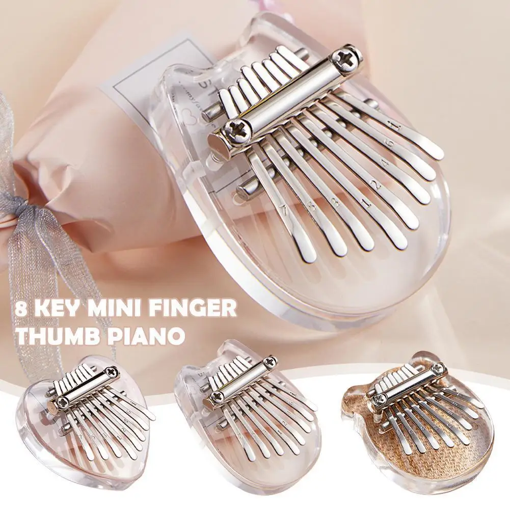 

8 Key Mini Kalimba Exquisite Finger Thumb Piano Marimba Musical Good Accessory Pendant Gift For Beginners Music Lovers