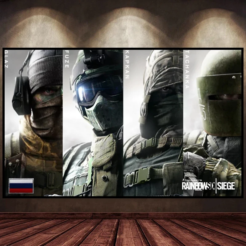 Плакат на холсте с изображением том клинси из Радуги шесть: осада настенные