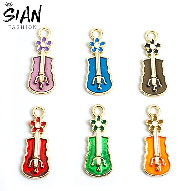 

10pcs/Lot Enamel Colorful Guitar Charms for DIY Jewelry Makings Pendant Necklace Keychains Earrings Handmade Findings Crafts New