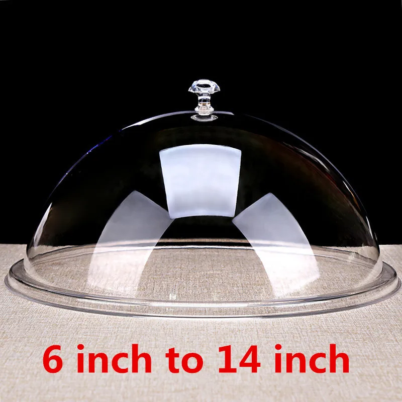 

1pcs Transparent round food cover Exhibition preservation Lid cake Lids PC acrylic meal cover bread cover snack dust tray Lids