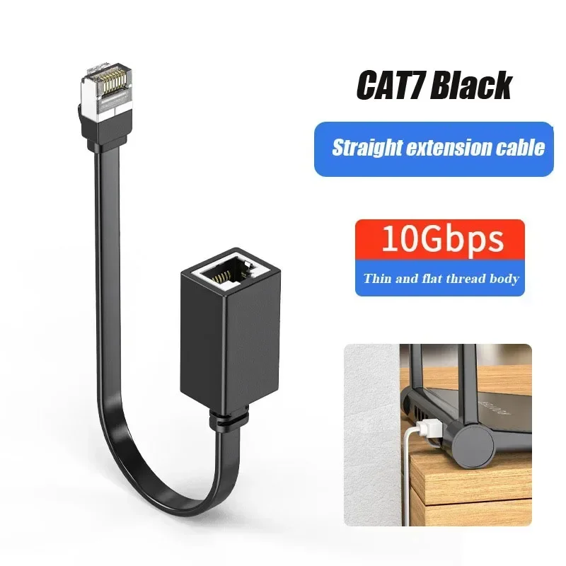 

CAT7 RJ45 колено/плоский сетевой кабель 10G Категория 7 удлинительный кабель «папа-мама» 90 градусов маршрутизатор категории 6e сетевой кабель для телевизора