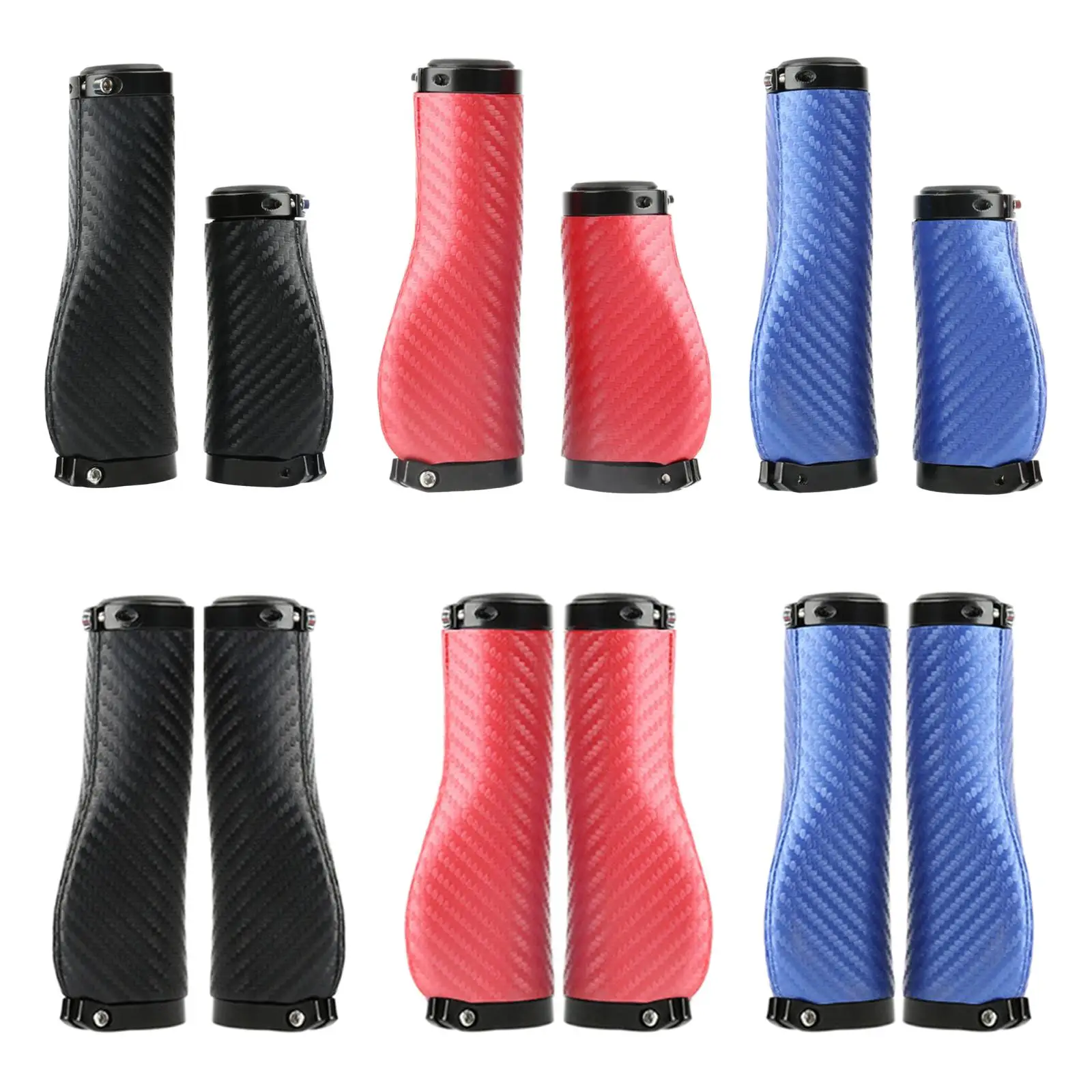 

2x Universal Bike Handlebar Grips Non Slip Lockable PU Leather Cycling Parts