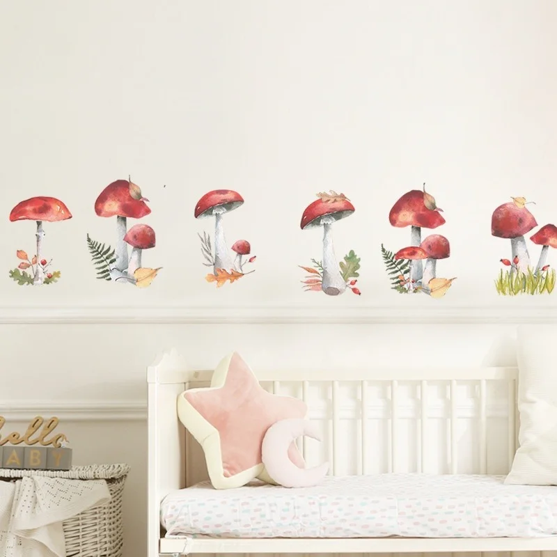 

1 Set of Wall Stickers Fairy Forest Mushroom Plant Wall Sticker Decal Kids Room Nursery Art Mural