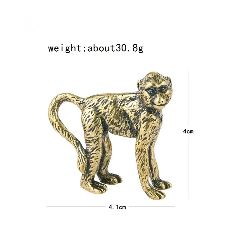 

Твердая латунная фигурка обезьяны с длинным хвостом, миниатюрный чай, домашнее животное, ремесло, настольный маленький орнамент, домашний декор в виде животных, аксессуары, подарок для детей