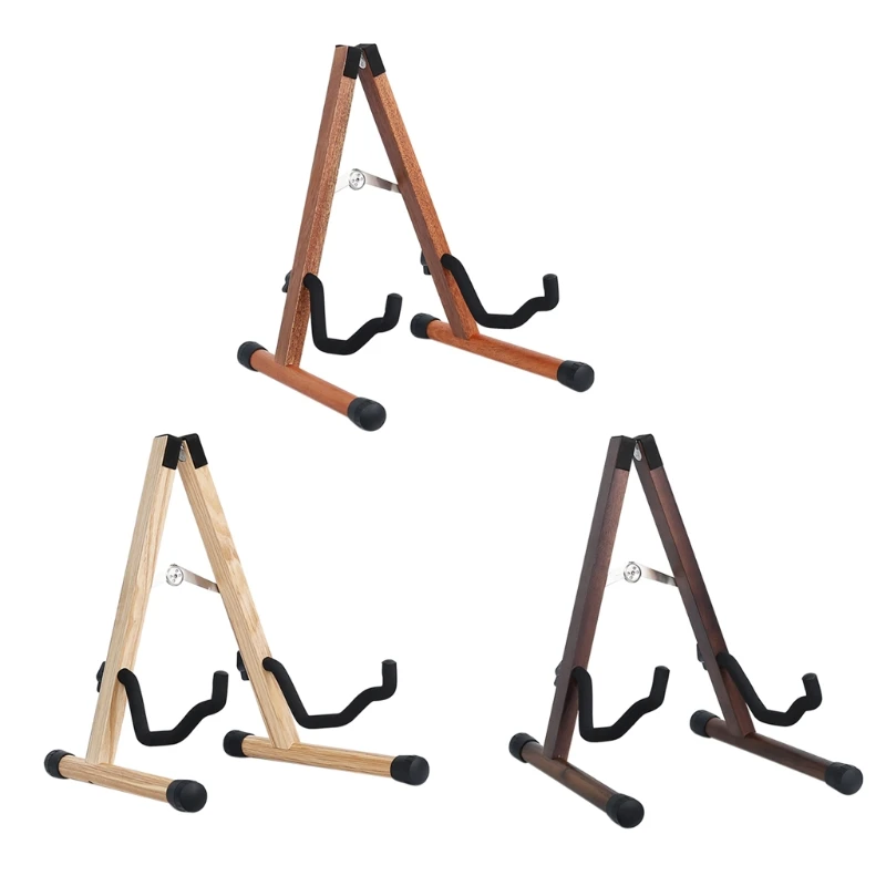 

Foldable Guitar Stand Guitar Solid Wooden Guitar Holder for Electric, Acoustic, Bass, Ukulele A-Frame Floor Guitar Stand